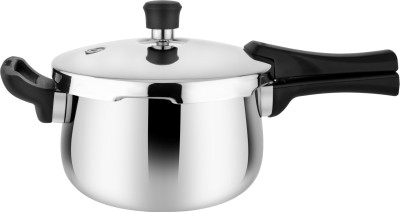 PRABHA Tri-Ply Kalash Bakelite Handle Pressure Cooker, ISI Certified, Outer Lid, 5 L Induction Bottom Pressure Cooker(Triply, Stainless Steel)