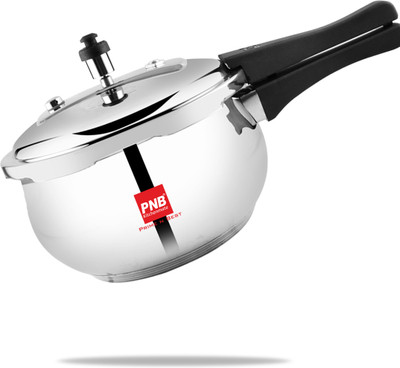 PNB Kitchenmate Excel Cooker | Gas Base Inner Lid | Stainless Steel | 1.2mm Silver 5.5 L Outer Lid Induction Bottom Pressure Cooker(Stainless Steel)