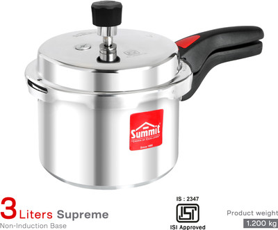 SUMMIT Outer Lid Supreme Non Induction Bottom 3 L Outer Lid Pressure Cooker(Aluminium)