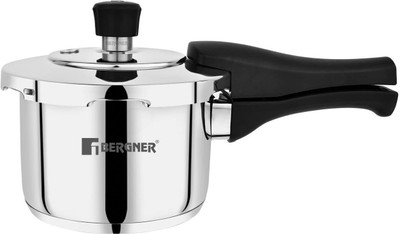 BERGNER Pura Triply Bottom Outer Lid 1.5 L Outer Lid Induction Bottom Pressure Cooker(Stainless Steel)