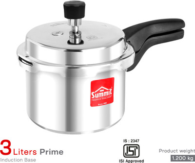 SUMMIT Outer Lid 3 Litres Induction Base Prime Aluminium 3 L Outer Lid Induction Bottom Pressure Cooker(Aluminium)