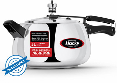 Hocks Curve 5 L Inner Lid Induction Bottom Pressure Cooker(Stainless Steel)