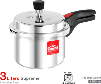 SUMMIT OuterLid Supreme 3 L Outer Lid Induction Bottom Pressure Cooker(Aluminium)