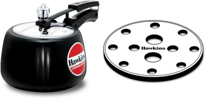 Hawkins Contura Black Handi Pr. Cooker With SS Grid 11cm, 3 L Inner Lid Pressure Cooker(Hard Anodized, Stainless Steel)