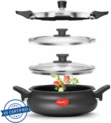 Pigeon by Stovekraft Super Cooker and 3 L Outer Lid Induction Bottom Pressure Cooker(Hard Anodized)