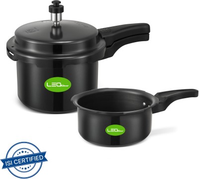 Leo Natura Outer Lid Combo Cooker Pack 2L, 3 L Induction Bottom Pressure Cooker & Pressure Pan(Hard Anodized)