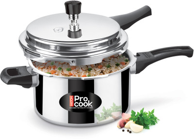 MILTON Pro Cook Aluminium Induction Bottom Pressure Cooker With Outer Lid, 5 Litre 5 L Outer Lid Induction Bottom Pressure Cooker(Aluminium)
