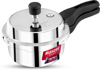 Master Trimora Triply Stainless Steel 1.5 L Outer Lid Induction Bottom Pressure Cooker(Triply)