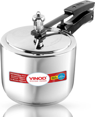 VINOD 18/8 Stainless Steel Sandwich Bottom Inner Lid 2 L Inner Lid Induction Bottom Pressure Cooker(Stainless Steel)