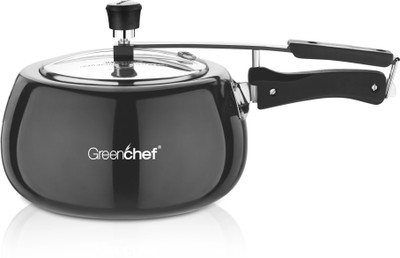 Greenchef Castor Hard Anodized Inner lid 3 L Inner Lid Induction Bottom Pressure Cooker(Hard Anodized)
