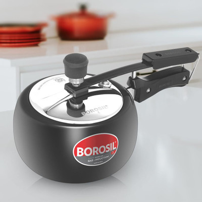 BOROSIL 2L Pronto Hard Anodized Inner Lid Pressure Cooker, Gas & Induction Friendly 2 L Inner Lid Induction Bottom Pressure Cooker(Hard Anodized)