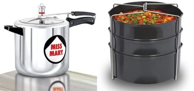 Hawkins Miss Mary 7L Cooker With Three-Dish Set Combo 7 L Pressure Cooker(Aluminium, Hard Anodized)