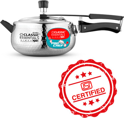 Classic Essentials Triply Concave Hammered Pressure Cooker | Inner Lid Full Body Triply 5 L Inner Lid Induction Bottom Pressure Cooker(Triply)