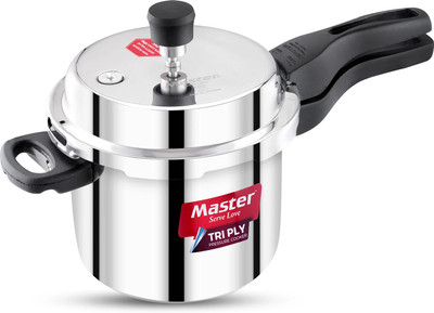 Master Trimora Triply Stainless Steel 3 L Outer Lid Induction Bottom Pressure Cooker(Triply)