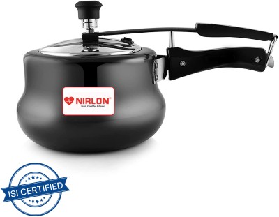 NIRLON Handi 2 L Pressure Cooker with Induction Base Black inner Deep Lid 2 L Induction Bottom Pressure Cooker(Hard Anodized)