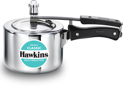 Hawkins Classic Triply Stainless Steel (SSTCL20) 2 L Inner Lid Induction Bottom Pressure Cooker(Triply)