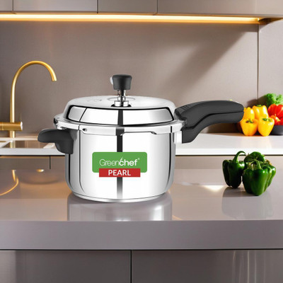 Greenchef Pearl 3 L Outer Lid Induction Bottom Pressure Cooker(Stainless Steel)
