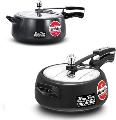 Hawkins Induction Base Pressure Cooker HA Contura Black 3.5L(CXT35),6.5L(CXT65), 3.5 L, 6.5 L Inner Lid Induction Bottom Pressure Cooker(Hard Anodized)