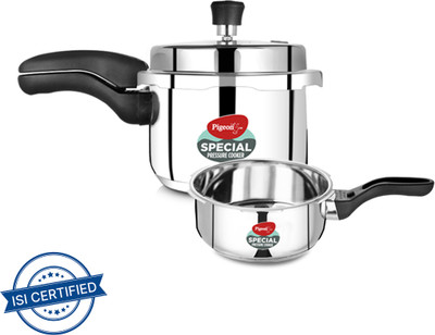 Pigeon Special Combi 2 L, 3 L Outer Lid Induction Bottom Pressure Cooker(Stainless Steel)