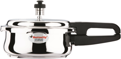 Butterfly Curve 2 L Outer Lid Induction Bottom Pressure Cooker(Stainless Steel)