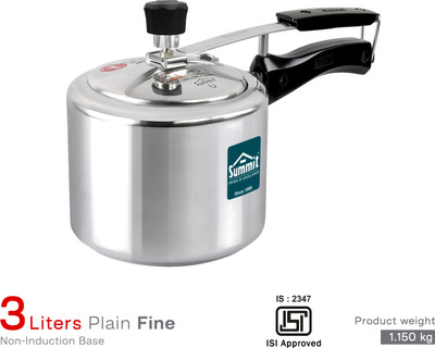 SUMMIT Plain Fine Inner Lid 3 L Inner Lid Pressure Cooker(Aluminium)