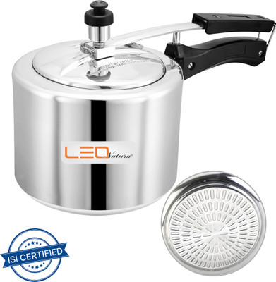 Leo Natura by LEO NATURA Inner Lid 3 L Inner Lid Induction Bottom Pressure Cooker(Aluminium)