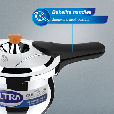ULTRA DURACOOK HANDI 6.5 L Outer Lid Induction Bottom Pressure Cooker(Stainless Steel)