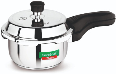 Greenchef Classic 2 L Outer Lid Induction Bottom Pressure Cooker & Pressure Pan(Stainless Steel)