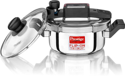 Prestige Flip-On Tri-Ply 2 L Outer Lid Induction Bottom Pressure Cooker(Stainless Steel)