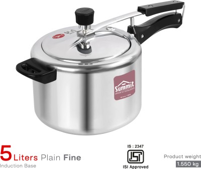 SUMMIT Plain Fine Inner Lid 5 L Inner Lid Induction Bottom Pressure Cooker(Aluminium)