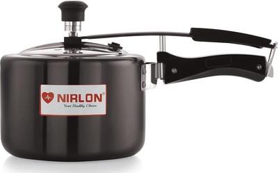 NIRLON Classic 3 L Pressure Cooker with Induction Base Black inner Deep Lid 3 L Inner Lid Induction Bottom Pressure Cooker(Hard Anodized)