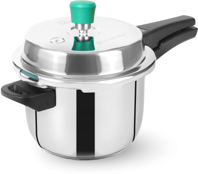 The Indus Valley Stainless Steel Outer Lid Pressure Cooker with Triply Sandwich Bottom 3 L Outer Lid Induction Bottom Pressure Cooker(Stainless Steel)