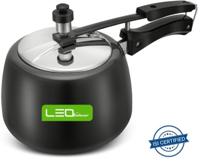 Leo Natura HANDI Cooker Hard Anodized Body Stainless Steel Inner Lid 3 L Inner Lid Induction Bottom Pressure Cooker(Hard Anodized)