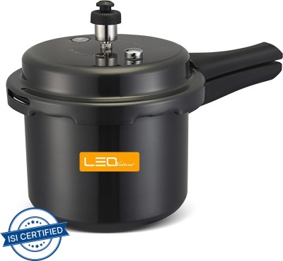 Leo Natura by LEO NATURA Outer Lid Double Safety Valve 3 L Induction Bottom Pressure Cooker(Hard Anodized)
