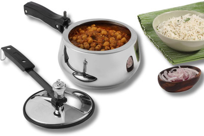 VINOD Europa Inner Lid Pressure Cooker- 5.5 LTR | Handi Shape | Sandwich Bottom Cooker 5.5 L Inner Lid Induction Bottom Pressure Cooker(Stainless Steel)