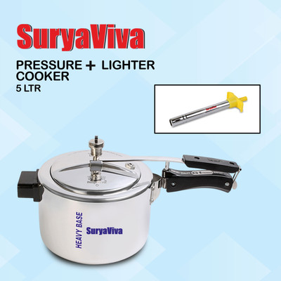 SURYAVIVA Pressure cooker 5 Ltr.Pressure Cooker Combo with lighter 5 L Inner Lid Pressure Cooker(Aluminium)