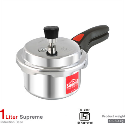 SUMMIT Supreme 1 L Outer Lid Induction Bottom Pressure Cooker(Aluminium)