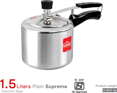 SUMMIT Plain Supreme 1.5 L Inner Lid Induction Bottom Pressure Cooker(Aluminium)