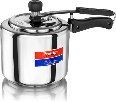 Prestige Nakshatra Essential Svachh SS Inner Lid 3 L Inner Lid Induction Bottom Pressure Cooker(Stainless Steel)