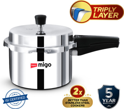 IMPEX 3 L Triply Stainless steel Pressure Cooker 3 L Outer Lid Induction Bottom Pressure Cooker(Triply)