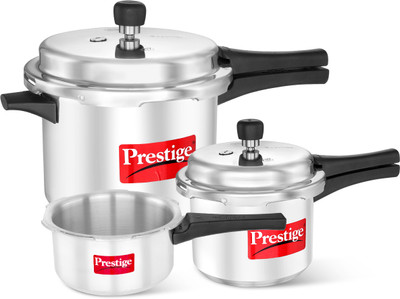 Prestige Popular Plus 2 L, 3 L, 5 L Outer Lid Induction Bottom Pressure Cooker(Aluminium)