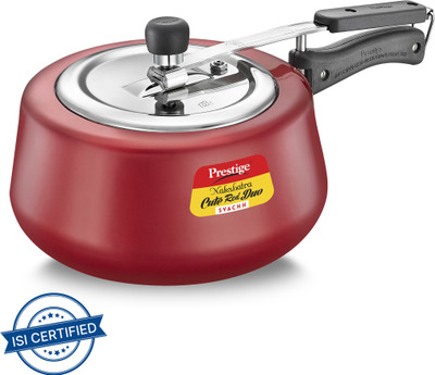 Prestige Nakshatra Svachh Cute Red Duo 3 L Inner Lid Induction Bottom Pressure Cooker(Aluminium)