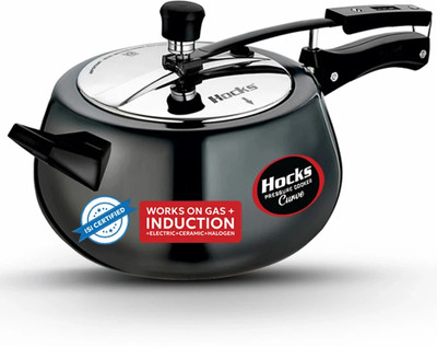 Hocks Black Curve 6.5 L Inner Lid Induction Bottom Pressure Cooker(Hard Anodized)