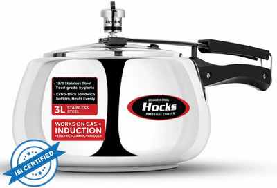 Hocks Curve 3 L Inner Lid Induction Bottom Pressure Cooker(Stainless Steel)