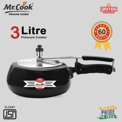 Mr.Cook ELITE PLUS 3 L Inner Lid Induction Bottom Pressure Cooker(Aluminium)