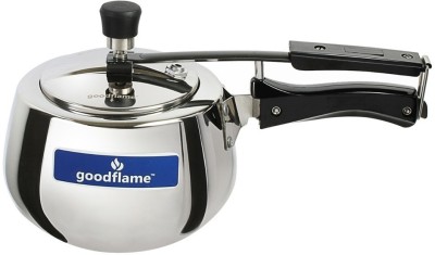 goodflame Stainless Steel 3 LTR. Pressure Cooker(Induction Base,Silver) 3 L Inner Lid Induction Bottom Pressure Cooker(Stainless Steel)