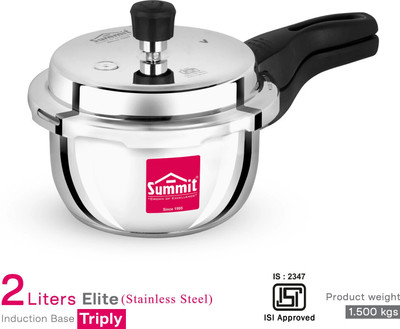 SUMMIT Triply Elite Outer Lid | 2L Pressure Cooker | Outer Lid |ELITE COOLER 2 L Outer Lid Induction Bottom Pressure Cooker(Stainless Steel)