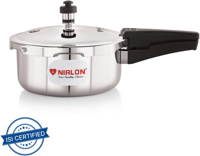 NIRLON Triply Stainless Steel Outer Lid Pressure Cooker/Compatible with Gas & Induction 2 L Outer Lid Induction Bottom Pressure Cooker(Triply)
