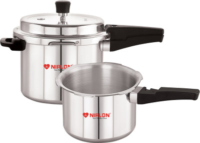 NIRLON Supreme cooker 3 L, 5 L Outer Lid Induction Bottom Pressure Cooker(Aluminium)