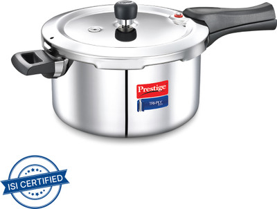 Prestige Svachh Triply 5 L Outer Lid Induction Bottom Pressure Cooker(Aluminium, Stainless Steel)